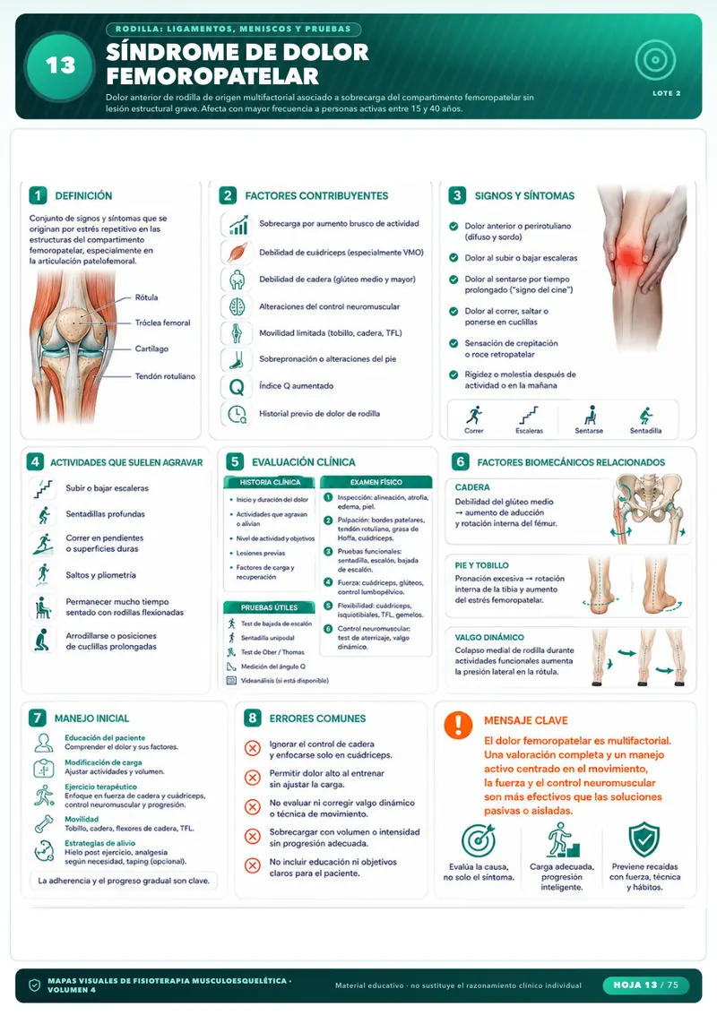 Mapa visual: Dolor Patelofemoral (Rodilla)