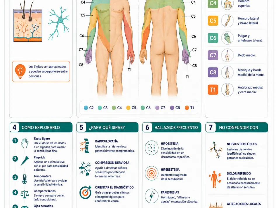 Mapa visual de Columna Cervical y Torácica